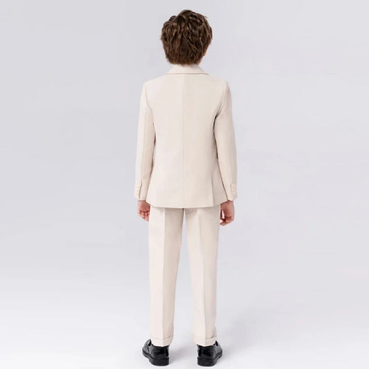 Customize Child Suit Set 4 Pieces Blazer Vest Pants Bow-tie Wedding Party Handsome Slim Fit Boys Dresswear For Activities