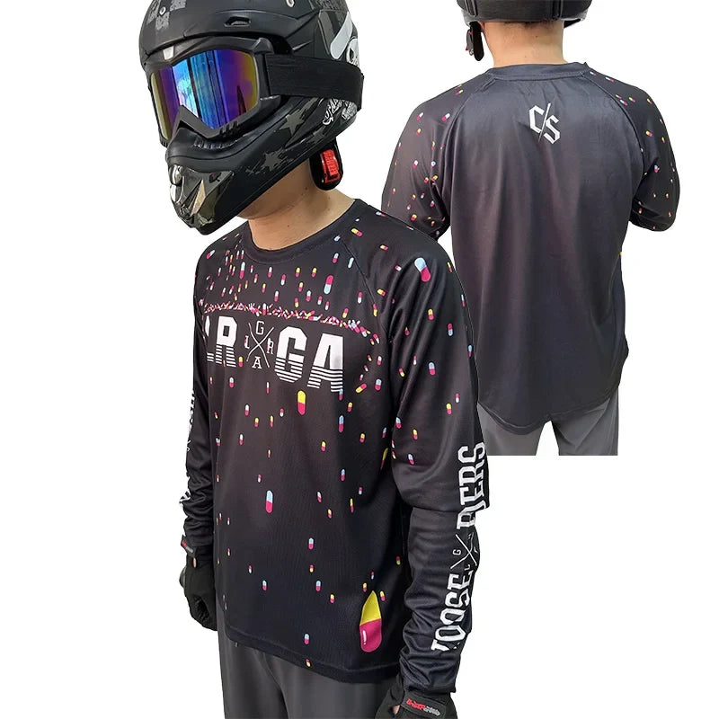 2025 loose riders mtb jersey short-sleeved T-shirt, good breathability, fast drying sports bike short-sleeved jersey