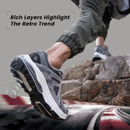 New Men Running Shoes Outdoor Casual Lightweight Breathable Sneakers Male Cushioning Non-Slip Vintage Sports Shoes