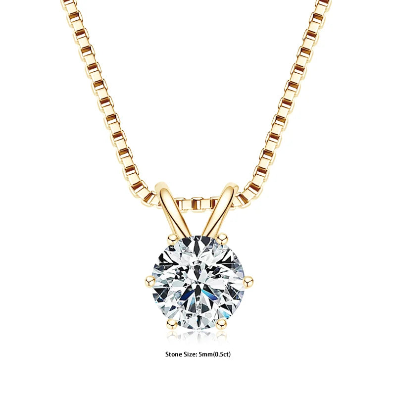 GRA Certified Multi-size Round Moissanite Pendant Necklaces For Women 925 Sterling Silver Solitaire Chain Jewellry Gift