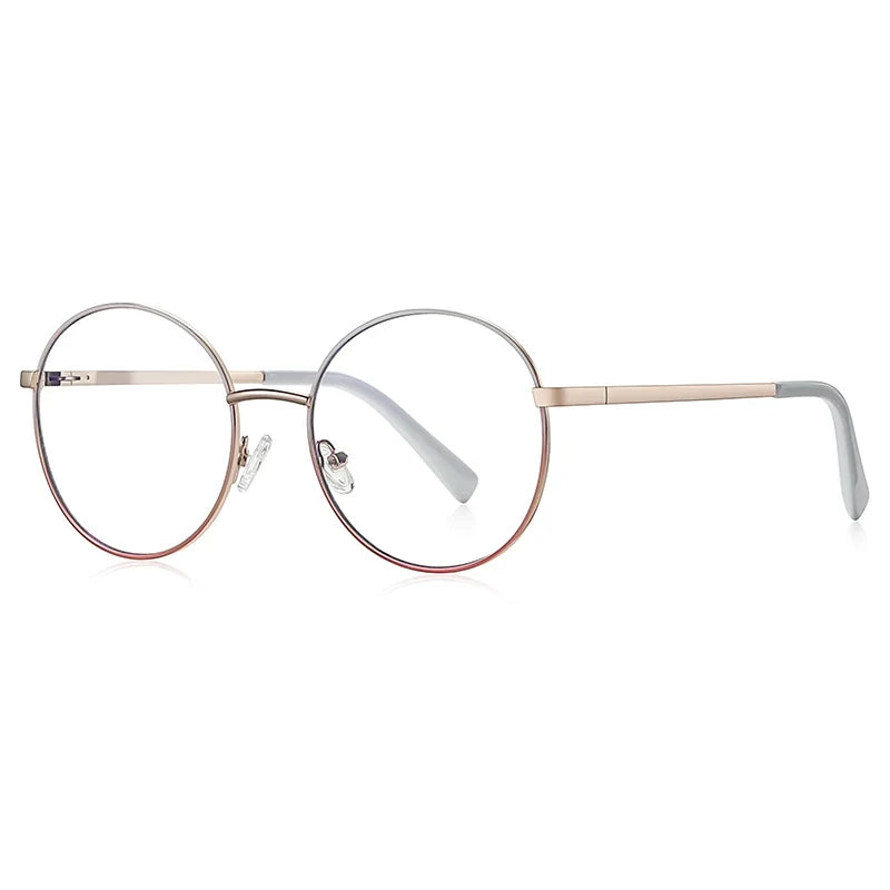 Retro Round Myopia Prescription Glasses Hyperopia for Women Reading CR39 Anti Blue Light Optical Eyeglasses Frame PFD3082