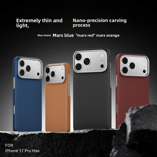 Luxury Magnetic Carbon Fiber Phone Case For iPhone 17 Pro Max 16 15 14 Comfortable Grip Shockproof Lightweight Business Cover