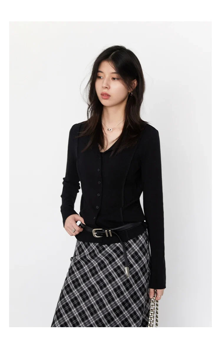 Women Cardigan Casual New Small Lapel Long Sleeved T-shirt Slim Female Knitted Sweaters Sports Spring Autumn 2025