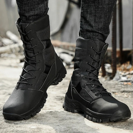 2026 Men Shoes Winter Men Combat Tactical Boots Ankle Work Safety Shoes Special Force Army Boots Male Waterproof Motorcycle Shoe