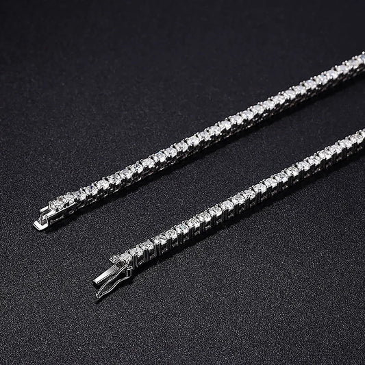 Long Tassel Full Moissanite Diamond Necklace With Certificate S925 Sterling Silver Plated 18k Gold Tennis Necklace For Women