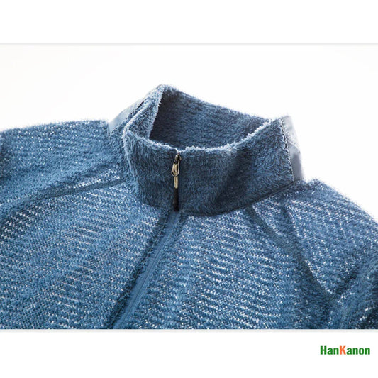 Women's Half-Zip Stand Collar Sweatshirt, Versatile Air Fleece Base Layer for Outdoor Camping, Hiking, Cycling