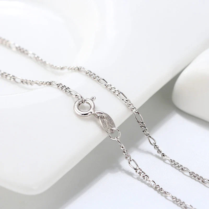 Trend 925 Sterling Silver 1.7mm 16-24 Inch Figaro Chain Necklace Figaro Link Chain Collares Minimalism Jewelry SC27