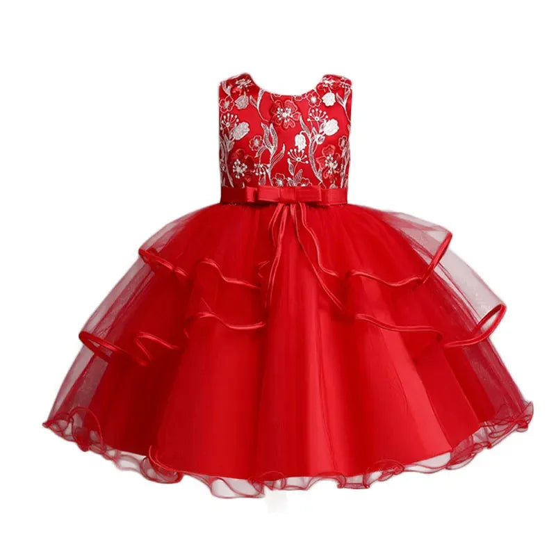 Fashion Prom Flower Girl Dresses Summer Kids Dresses for Girls Lace Sleeveless Children Girls Party Dress 2-10 Years