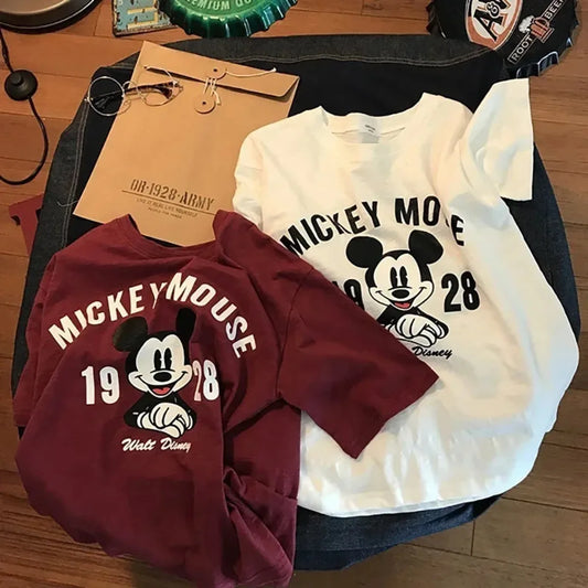 Women T-shirt Autumn 2026 New Korean Version of The Trendy Mickey Short Sleeves T Shirt Female Loose Y2k Clothes Tops Harajuku