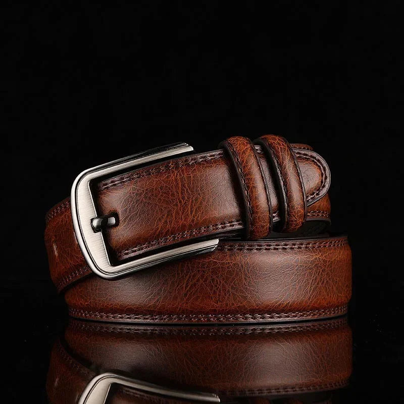 3.7*110-130cm Men's 2nd Cowskin Leather Belts Male Designer Business Waistband Crafts for Adults Jeans Accessories