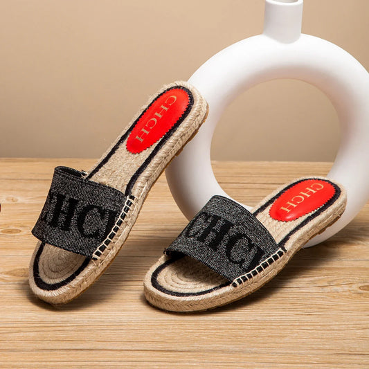 Slippers Women's Simple and Comfortable Handmade Hemp Bottom Sandals Beach shoes