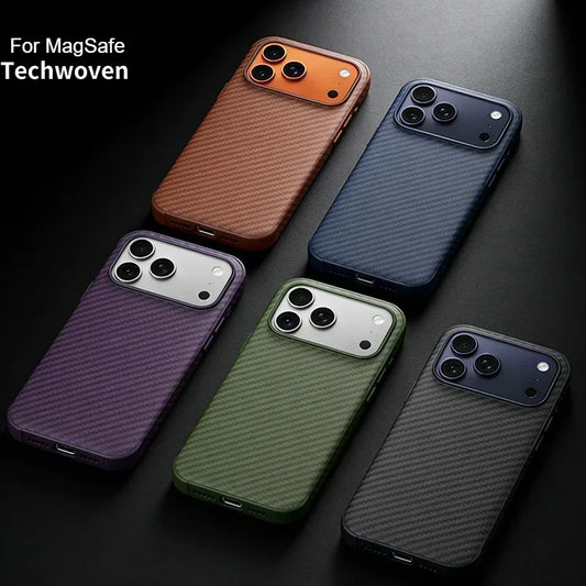 New Luxury Technology Woven Anti-scratch Case For iPhone 17 Pro Max 17 Pro For Magsafe Magnetic Wireless Charging Cover with box
