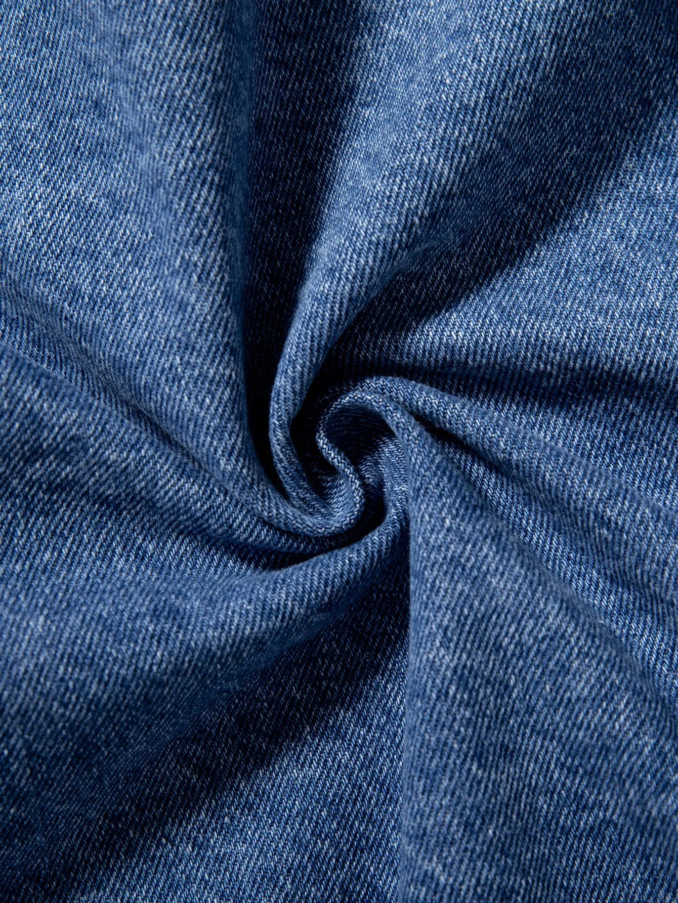 Men's Blue Denim Jacket for Spring and Autumn. Multi-Pocket Design. Regular Size with a Stylish Street Casual Style.
