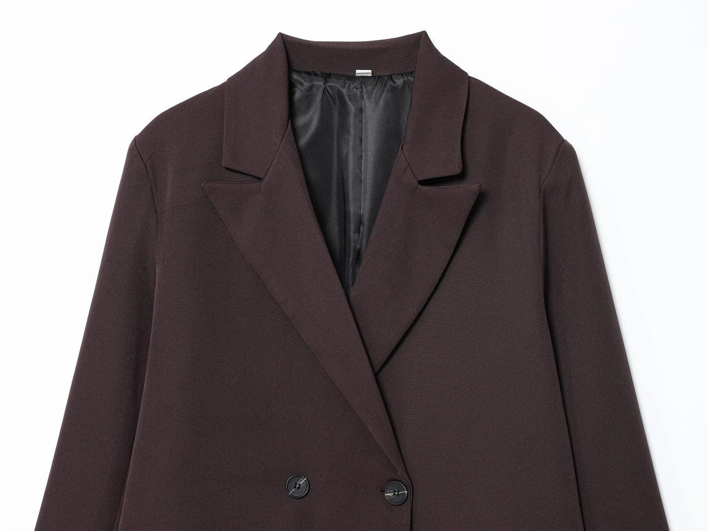 Elegant Double Breasted Suit Women Trendy Commute Lapel Blazer Coat 2026 Spring Summer Minimalist Office Lady Blazer