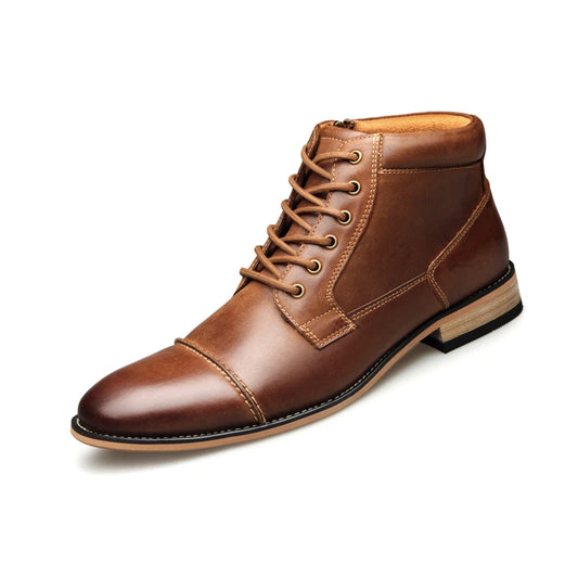 ZFTL New Men Ankle boots Handmade men Chelsea Genuine Leather Men boots Lace-up male Casual high-top boots big size 2025