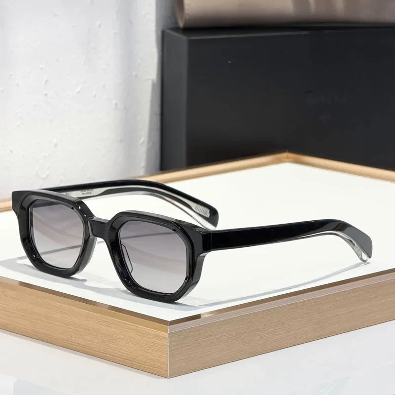 Handmade Thick Acetate Sunglasses Square Japanese Style High Quality Classical Vintage Eyeglasses for Men Women with Case