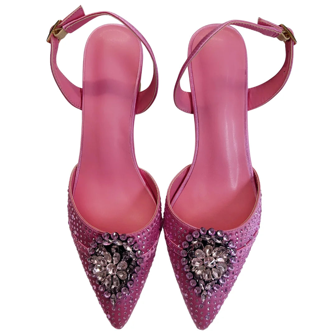 Italian Designer Evening Shoes With Clutch Bag Set for African Wedding and Bridal Occasions Lace Embroidered Beads Women's Shoes