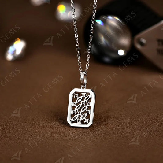 Solid S925 Silver Full Moissanite Necklace for Women D VVS1 Diamond Sparkling Pendent Engagement Luxury Fine Jewelry