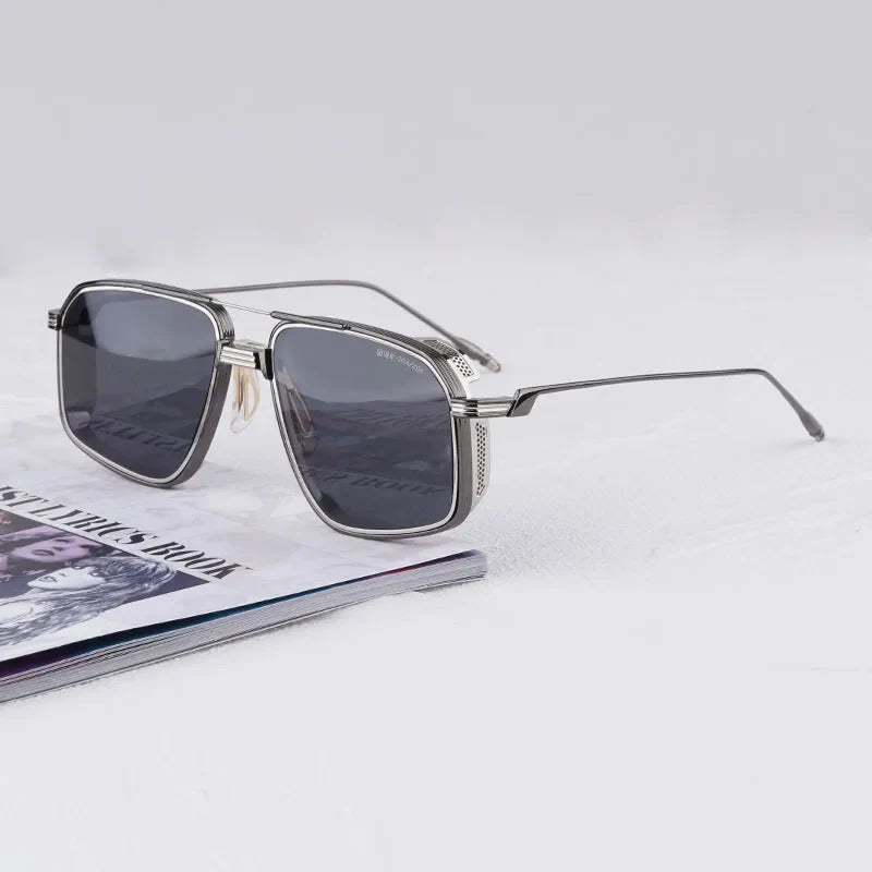 Jagger Limited Edition Sunglasses Square Metal 10th Anniversary Handmade Double Bridge Alloy Gradient UV400 High Quality Glasses