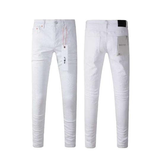 Spring New Men's White Skinny Jeans High Quality Slim Fit Trousers Streetwear Hip Hop Style Casual Fashion Stretch Denim Pants