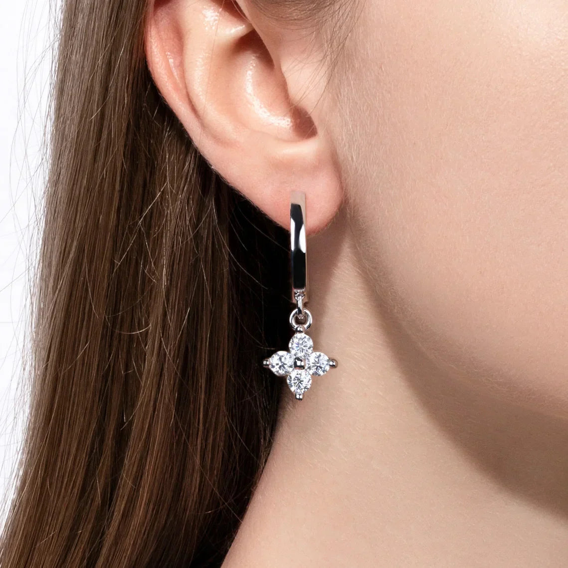 3mm Moissanite Hoop Women's Earrings Huggies 925 Sterling Silver Lab Created Diamond Drop Earrings Jewelry Wholesale