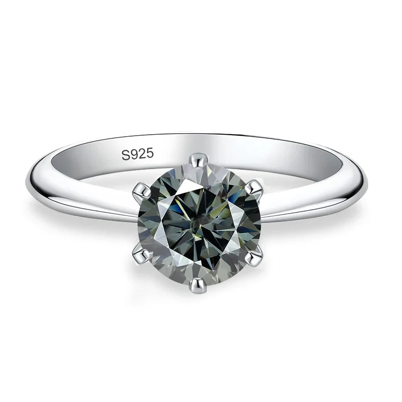 0.5ct 1ct 2ct 3ct Blue Pink Purple Black Moissanite Rings for Women Sterling 925 Silver Wedding Party Band Woman's Ring