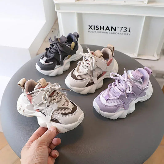 2024 Children's Sneakers Boy Spring Autumn Kids School Basketball Shoes Fashion Girls Causal Walking Shoes Breathable Non-slip