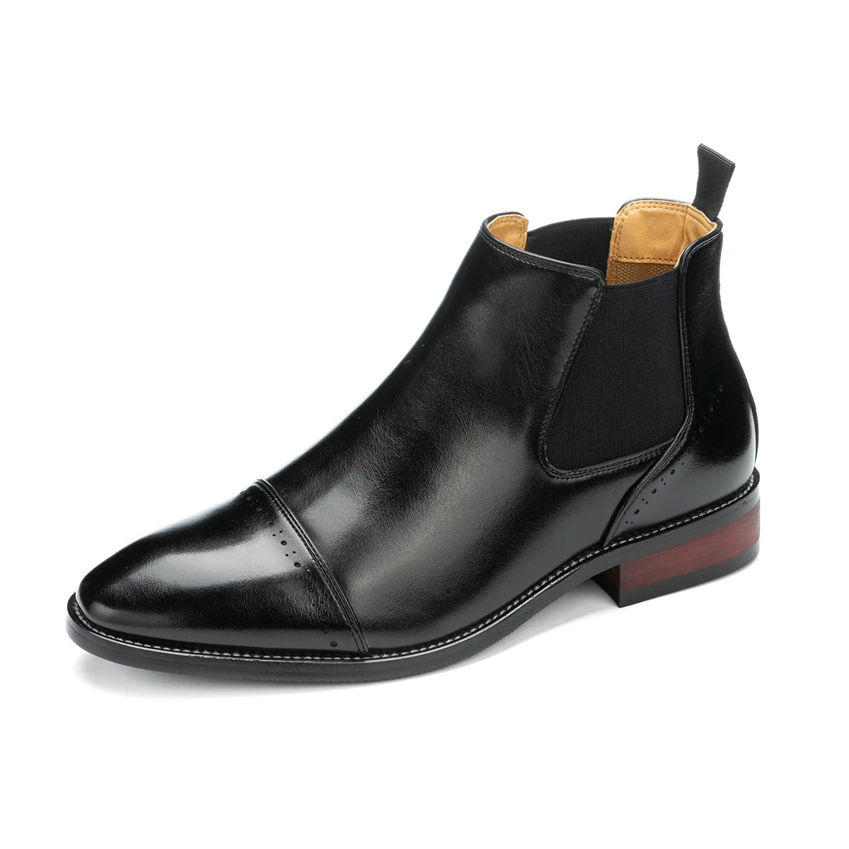 2025 Retro Men's Solid Color Pointed Business Ankle Boot Comfortable Wedding Party Shoe Breathable And Anti-Slip Ankle Boots