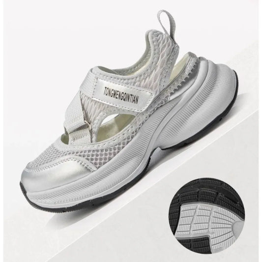Boys Girls Sports Sandals Rotating Button Students Sneakers Hollowed-out Summer New Students Running Shoes Mesh Breathable