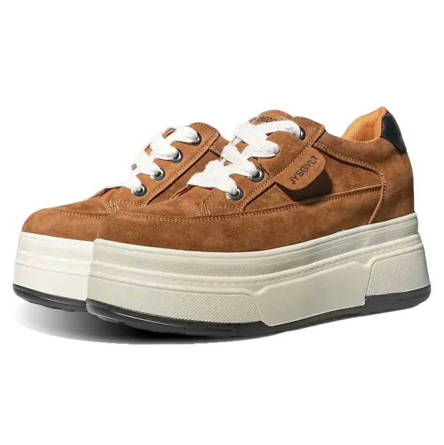 Hidden Heel Shoes High Platform shoes 9cm 3 inch comfortable sneakers for women Vulcanized Shoes Chunky Wedge Casual Shoes