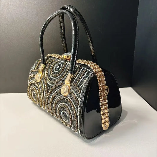New Dinner Handbag Luxury Brand Diamond-encrusted Sparkling Dinner Party Handbag Fashion Trend Women's Shoulder Crossbody Bag