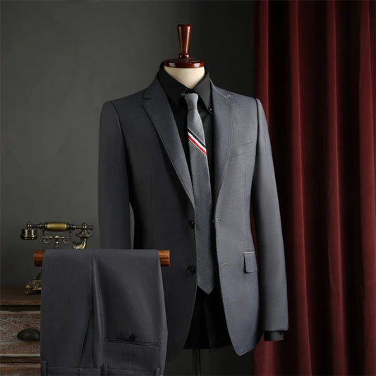 Notched Lapel Suit Set 2 Pieces Blazer Pants For Men,Handsome Two Button Men's Regular Fit Suits Wedding Groom Best Man Tuxedo