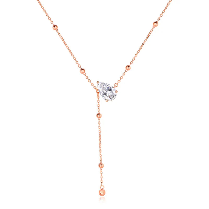 1CT 3CT Water Drop Moissanite Necklace Women's Pendant Adjustable Chain Lab Diamond Pure 925 Silver Jewelry Girls Gift