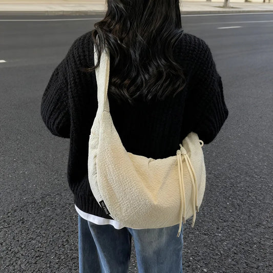 New Comfortable and Versatile Texture Hobo Bags Women Crossbody Bags Large Capacity Lightweight Casual Storage Bags Fashionable