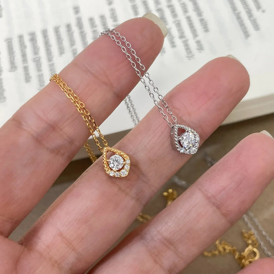 Collier Moissanite D VVS1 0.5CT pour femme Pendentif Larmes de sirène Bijoux fins de fête de mariage Cadeaux en argent sterling S925