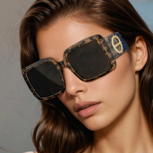 Cycling 2pcs Brand Square Sunglasses For Women Men Brand Design Luxury Sun Glasses Classic Vintage Female Shades Eyewear UV400