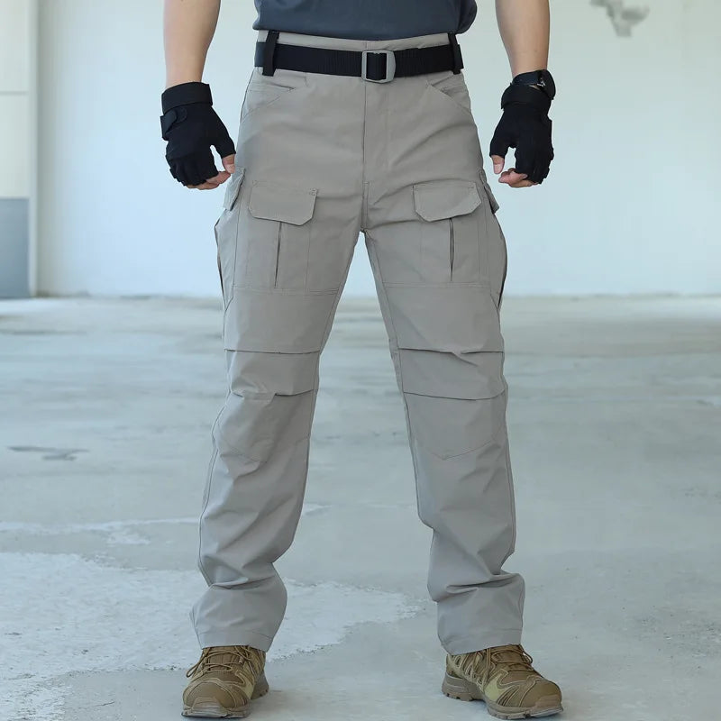 Summer Multi-pocket Work Tactical Pants Men Outdoor Waterproof Sports Hiking Climbing Pants Combat Military Cargo Trousers
