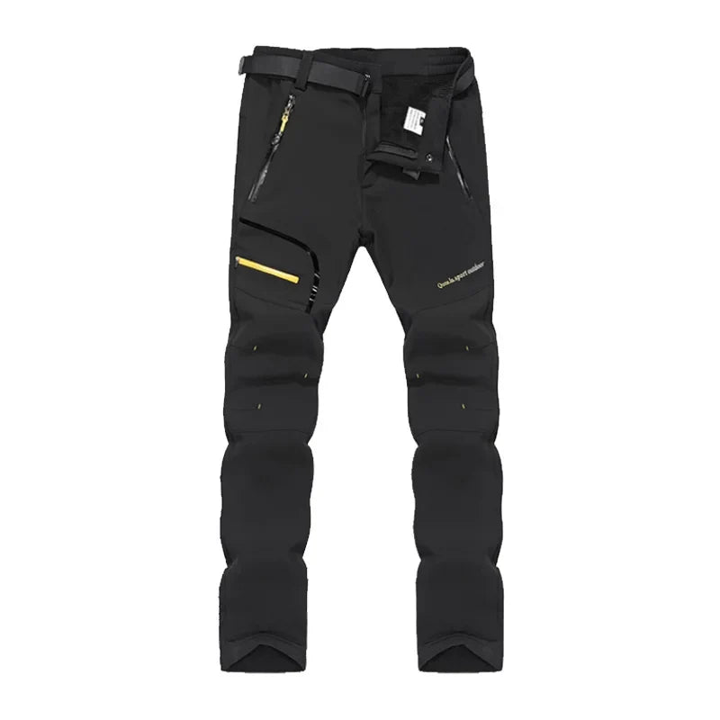 Men's Women's Pants Camping Fleece Lined Waterproof Winter Insulated Hiking Trekking Trousers Outdoor Work Slim Pant