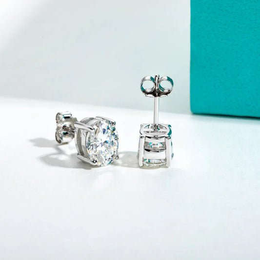 10K Gold Post 4/2/1ct Oval Cut Moissanite Stud Earrings Anti-allergy Eearrings For Women Jewelry Wholesale