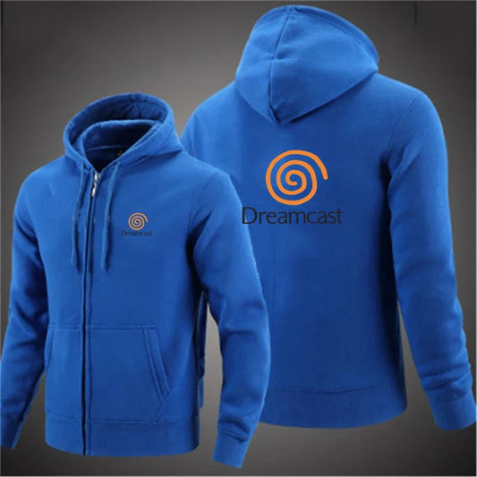 New Dreamcast Sega Autumn Men Sweatshirts Long Sleeve Jacket Hoodie Zipper Closure Jacket Male Hoodies Slim Fit Male Clothing