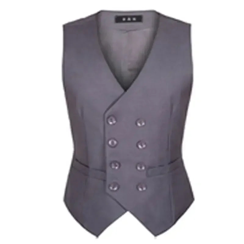 2026 Men's Slim Waistcoat Vest Spring Autumn Solid Double Breasted Oversized Suit Vest Men Formal Blazer Vest Wedding Party Tops