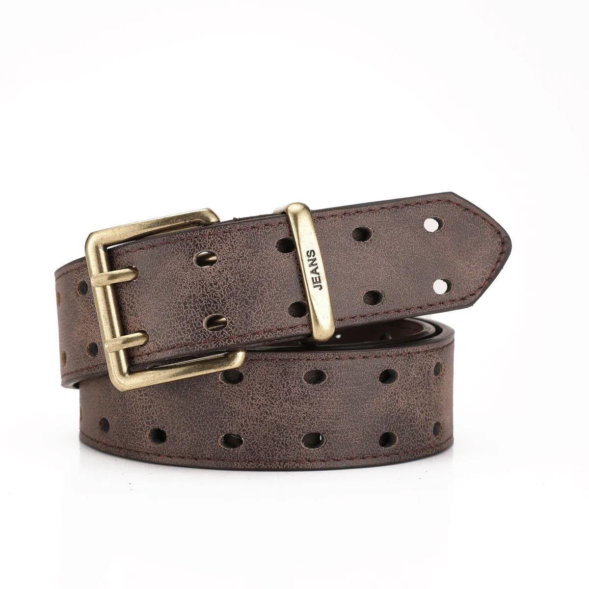 A Western-style PU Leather Belt for Both Men and Women, a Classic and Casual Retro Belt