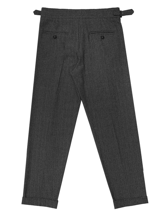 Men's Elegant Tailored Pants High Waist Trousers Autumn Winter New Style Italian Neapolitan Light Business Casual Folded Design