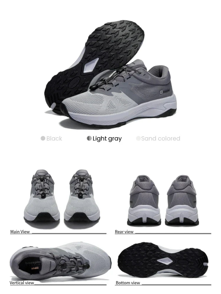 Hiking Shoes Men Outdoor Waterproof Camping Resistant Non Slip Sneakers Male Casual Lightweight Lace-Up Walking Shoes
