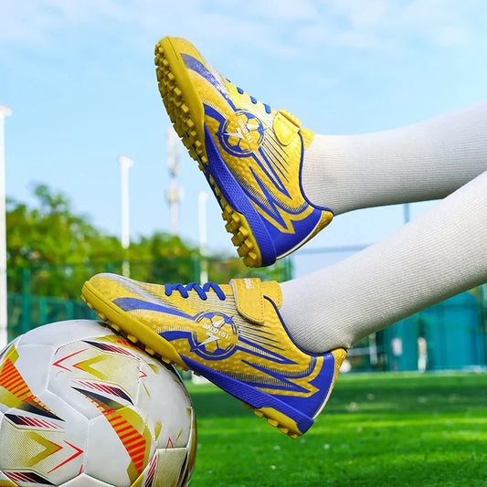 Kids Soccer Cleats Football Shoes AG/TF Studs Non Slip Wear Resistant Breathable Training Sneakers Children Boy Girl Match Boots
