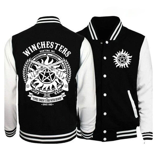 New Supernatural Printed Baseball Jacket Women Men Outdoor Long Sleeves Hip Hop Personality Fashion Sweatshirt Y2K Jersey Coat
