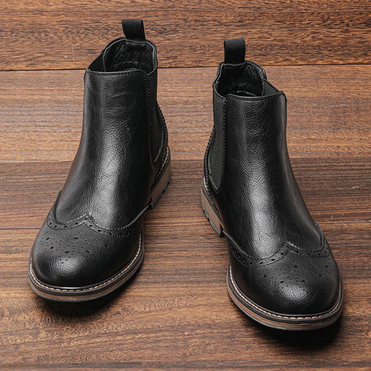 Size 7-13 Brogue Chelsea Men Boots Classical American Style Leather Boots