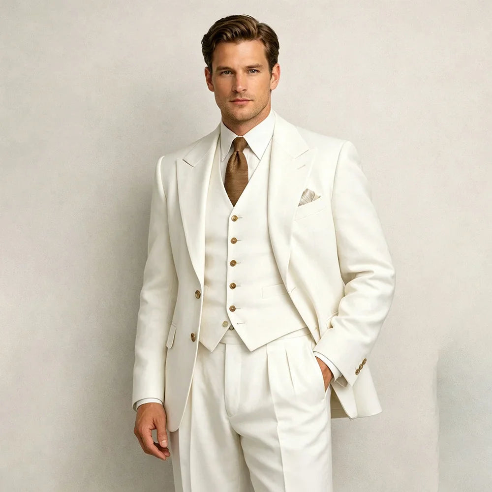 Sage Green Linen Wedding Suits for Men 3 Pieces Summer Men Suits with Vest Slim Fit Groom Tuxedo Blazer Trousers Set 2026