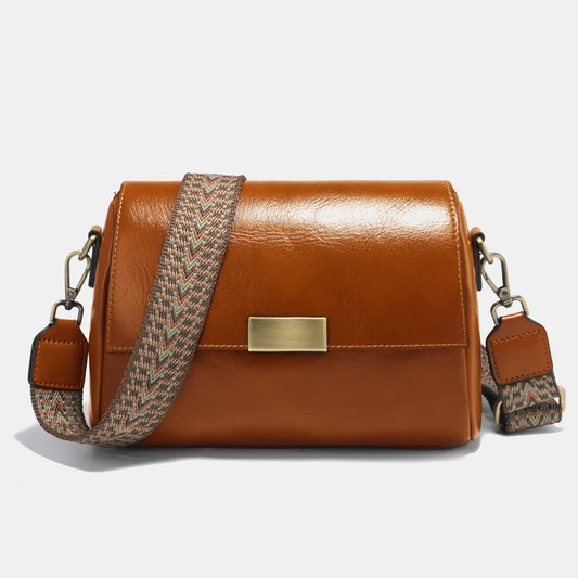 Vintage Classic Genuine Leather Handbag for Women Large Capacity Crossbody Shoulder Bag Flap Purse Satchel with 2 Straps