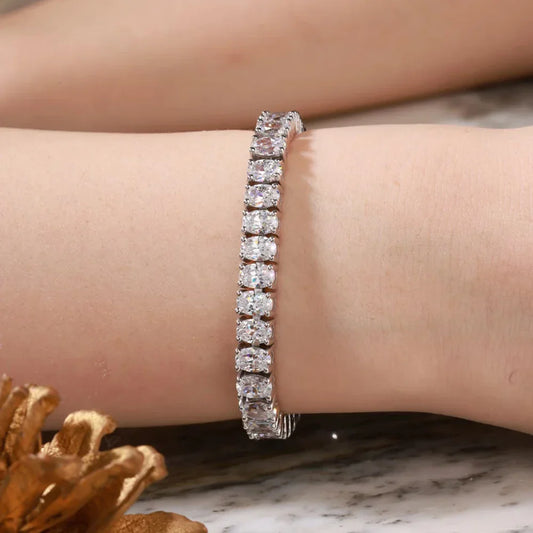 Bracelets de tennis en moissanite taille ovale de 0,5 carat en argent S925 plaqué or 18 carats pour femmes, hommes, bijoux HipHop, cadeaux certifiés GRA